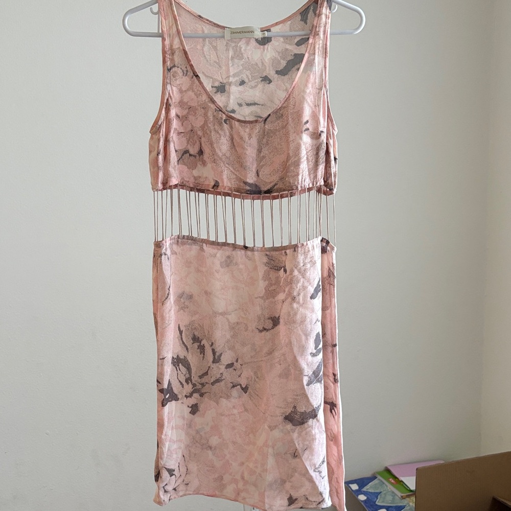Zimmermann Blush and Gray Patterned Top